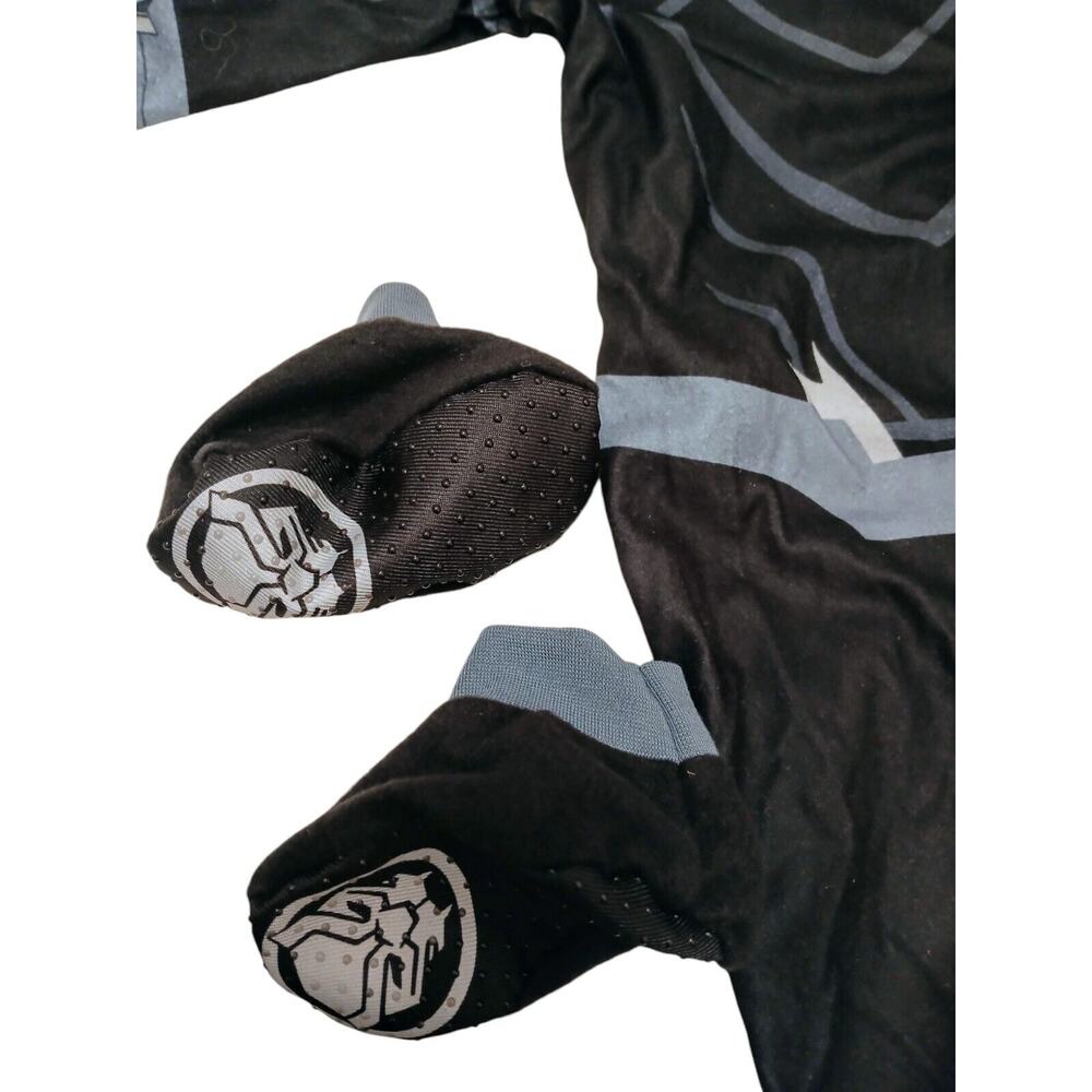 MARVEL Black Panther Costume Infant Sz 0-6 Mo 3 Pc Set NON-SLIP BOOTIE Halloween - Picture 3 of 15